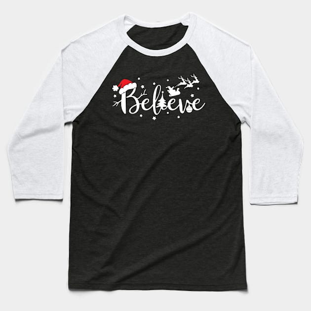 Believe Christmas Christian Faith Christmas Holiday Women Baseball T-Shirt by William